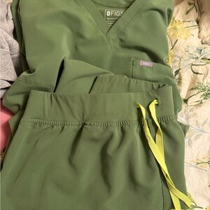 Figs Olive Green top AND bottoms